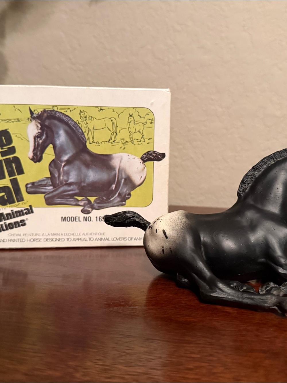 Breyer Black and White Appaloosa Laying Horse Figurine